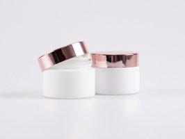 Weissglasdose 50 ml – Deckel Rosé